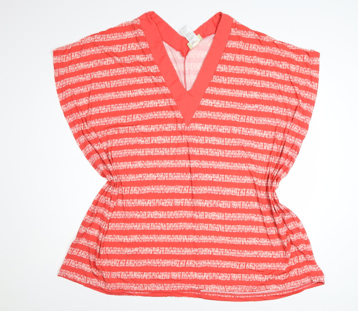 Michael Kors Womens Pink Striped Beach Cover Up XS