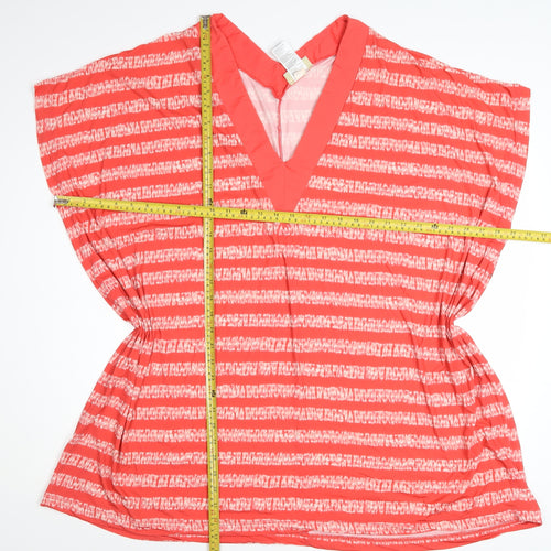 Michael Kors Womens Pink Striped Beach Cover Up XS
