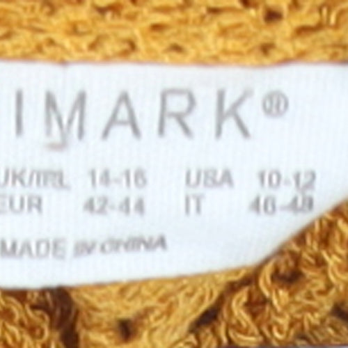 Primark Women Yellow Crochet Halter Kaftan Dress L