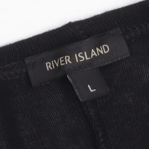 River Island Women’s Black L Lightweight Open Cardigan