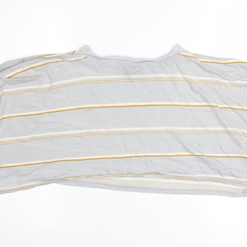 Out From Under Urban Outfitters Women Grey Striped Cropped T-Shirt M