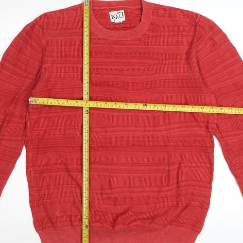 Reiss 1971 Men's Red Cotton XL Crew Neck Knit Jumper