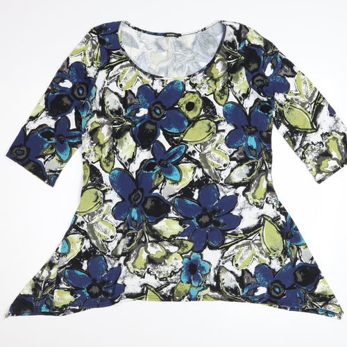 Roman Women’s Multicoloured Floral Tunic Top Size 16 3/4 Sleeve