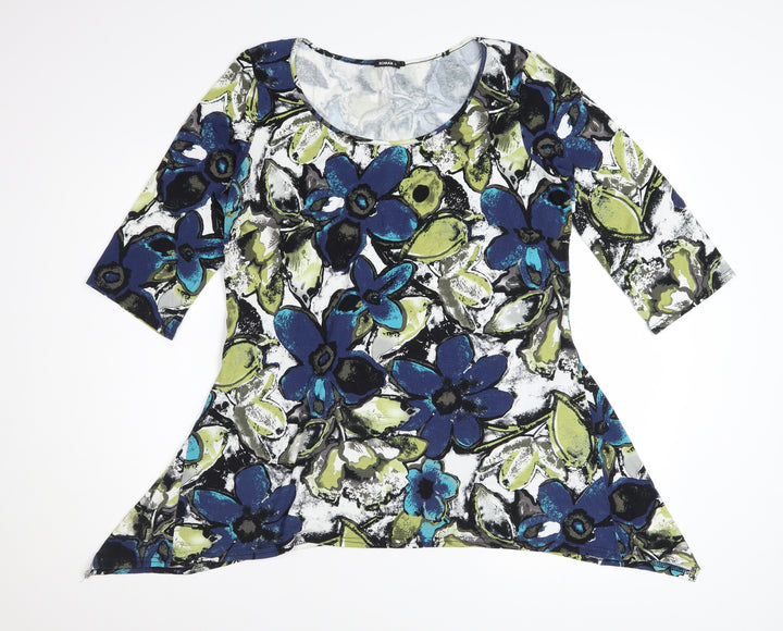 Roman Women’s Multicoloured Floral Tunic Top Size 16 3/4 Sleeve