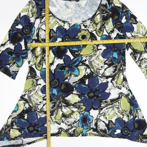 Roman Women’s Multicoloured Floral Tunic Top Size 16 3/4 Sleeve