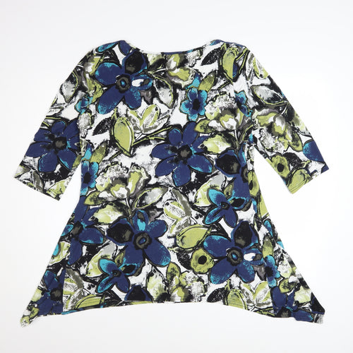 Roman Women’s Multicoloured Floral Tunic Top Size 16 3/4 Sleeve