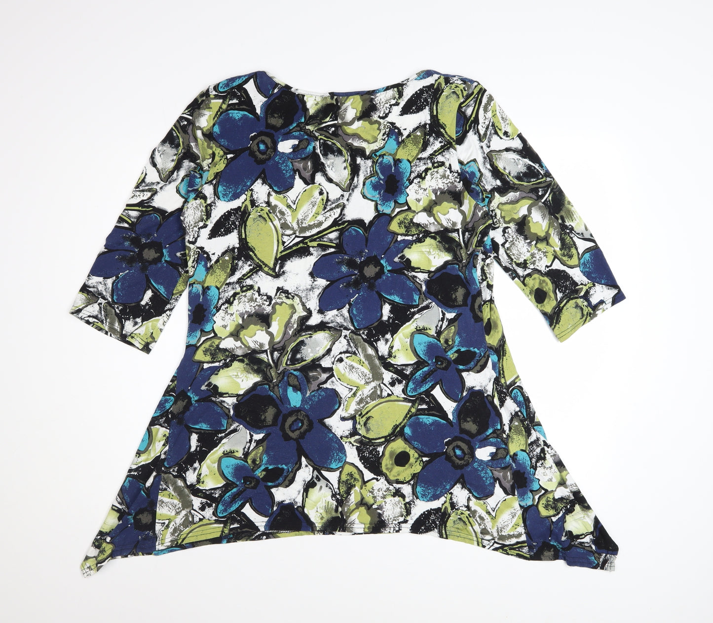 Roman Women’s Multicoloured Floral Tunic Top Size 16 3/4 Sleeve