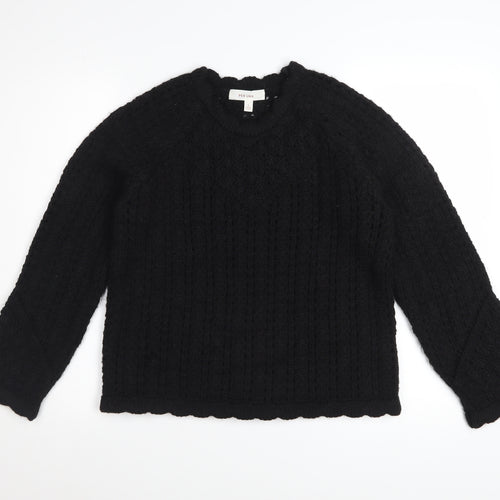 Marks and Spencer Per Una Women's Black Cable-Knit Wool Blend Jumper S