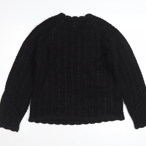 Marks and Spencer Per Una Women's Black Cable-Knit Wool Blend Jumper S