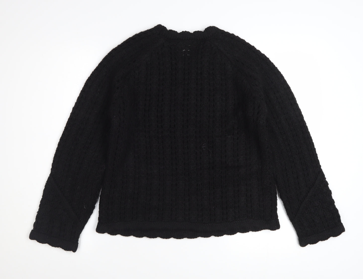 Marks and Spencer Per Una Women's Black Cable-Knit Wool Blend Jumper S