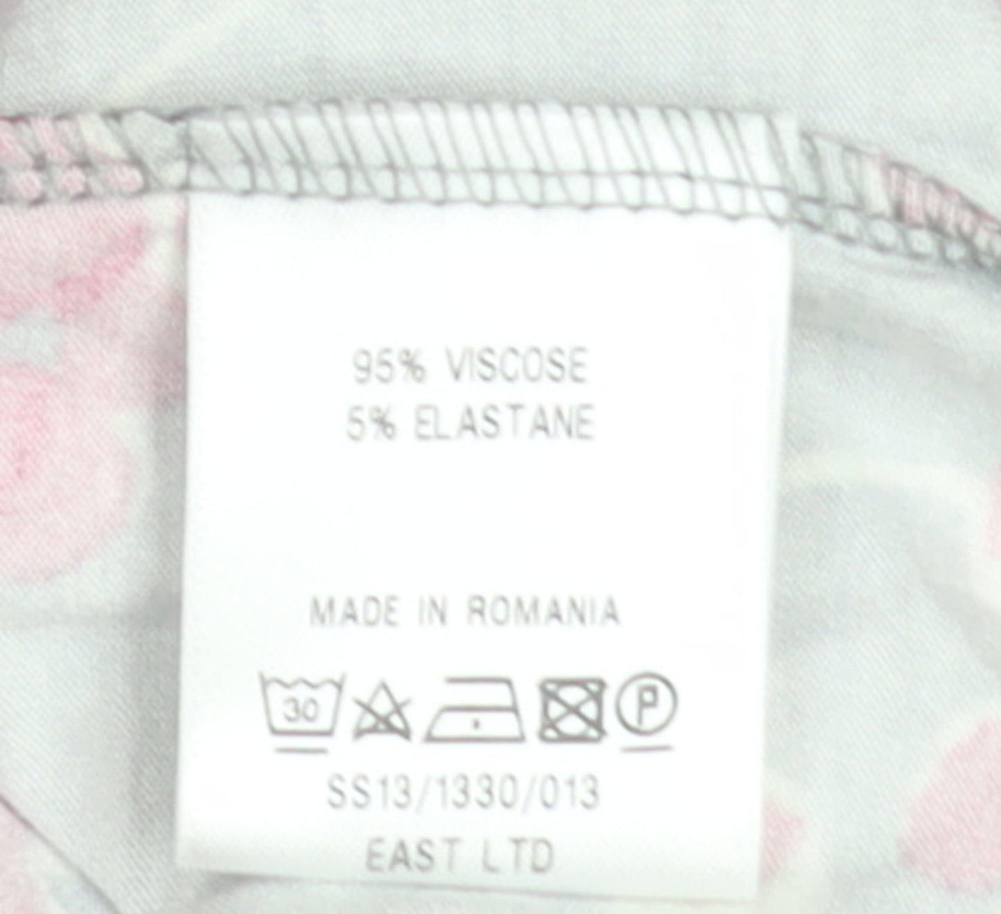 EAST Women Grey Floral Ruched V-Neck Knee Length Wrap Dress Size 10