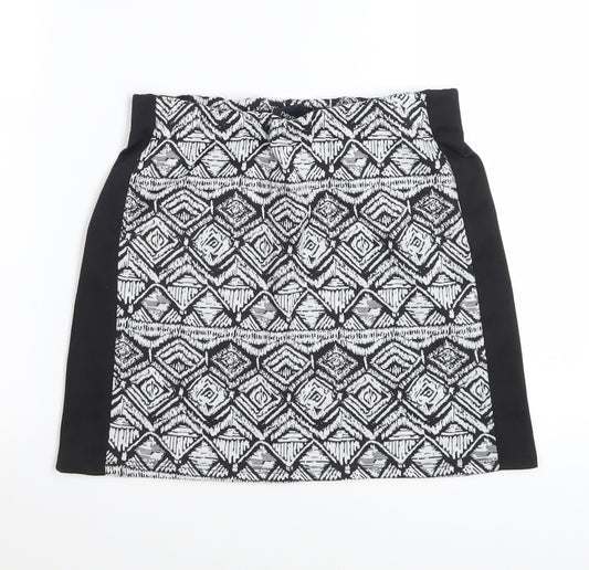 Next Women’s Black Geometric Stretch Pencil Skirt Size 8