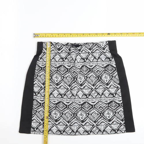 Next Women’s Black Geometric Stretch Pencil Skirt Size 8