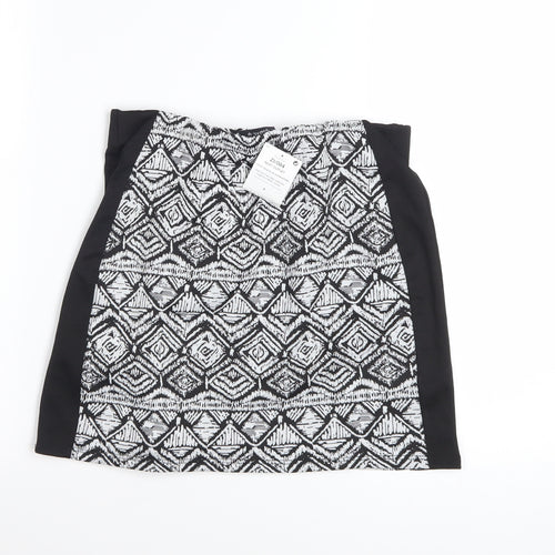 Next Women’s Black Geometric Stretch Pencil Skirt Size 8