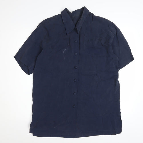 Marks and Spencer Women’s Blue Short Sleeve Button-Up Shirt Size 12