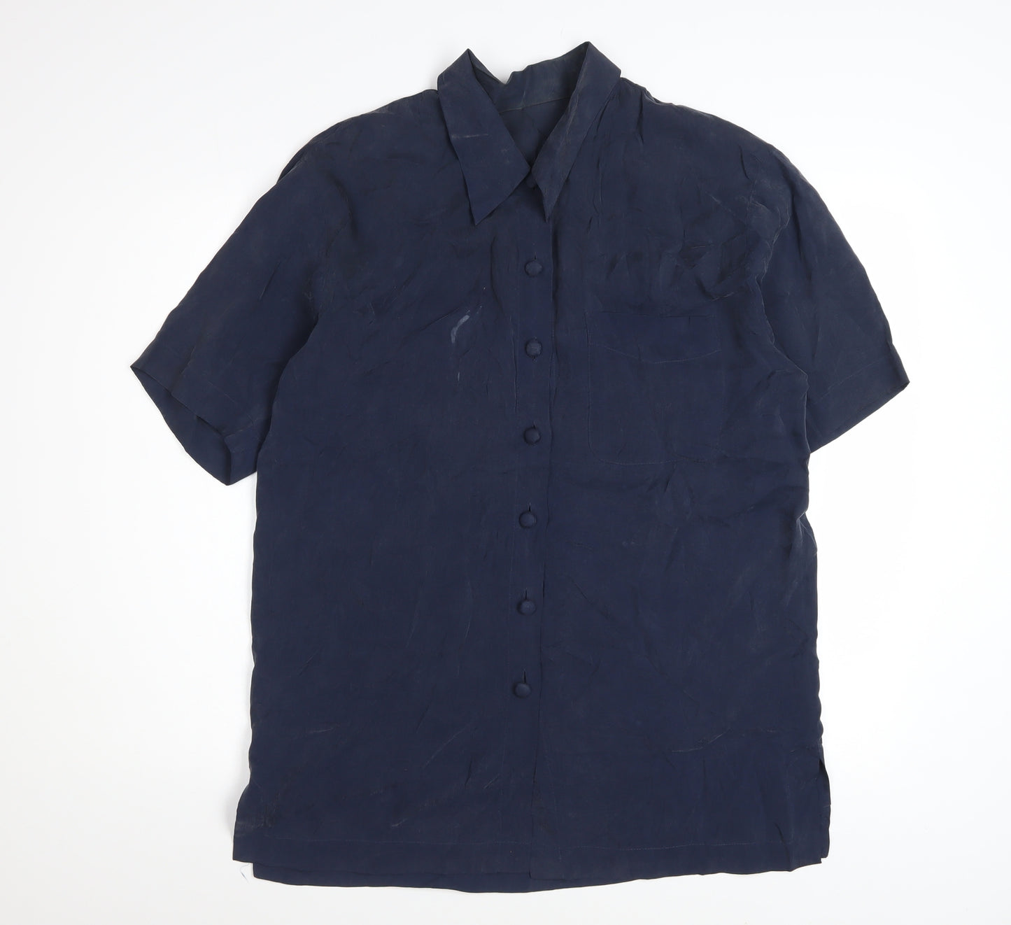 Marks and Spencer Women’s Blue Short Sleeve Button-Up Shirt Size 12