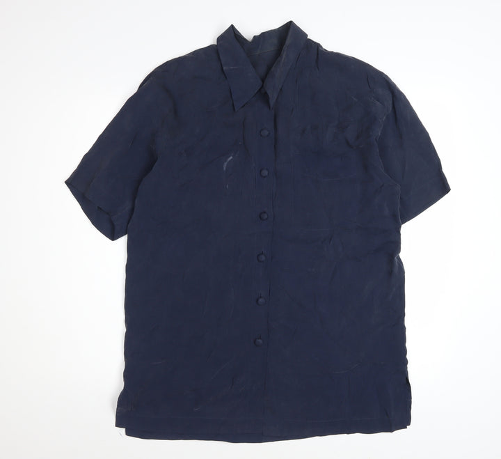 Marks and Spencer Women’s Blue Short Sleeve Button-Up Shirt Size 12