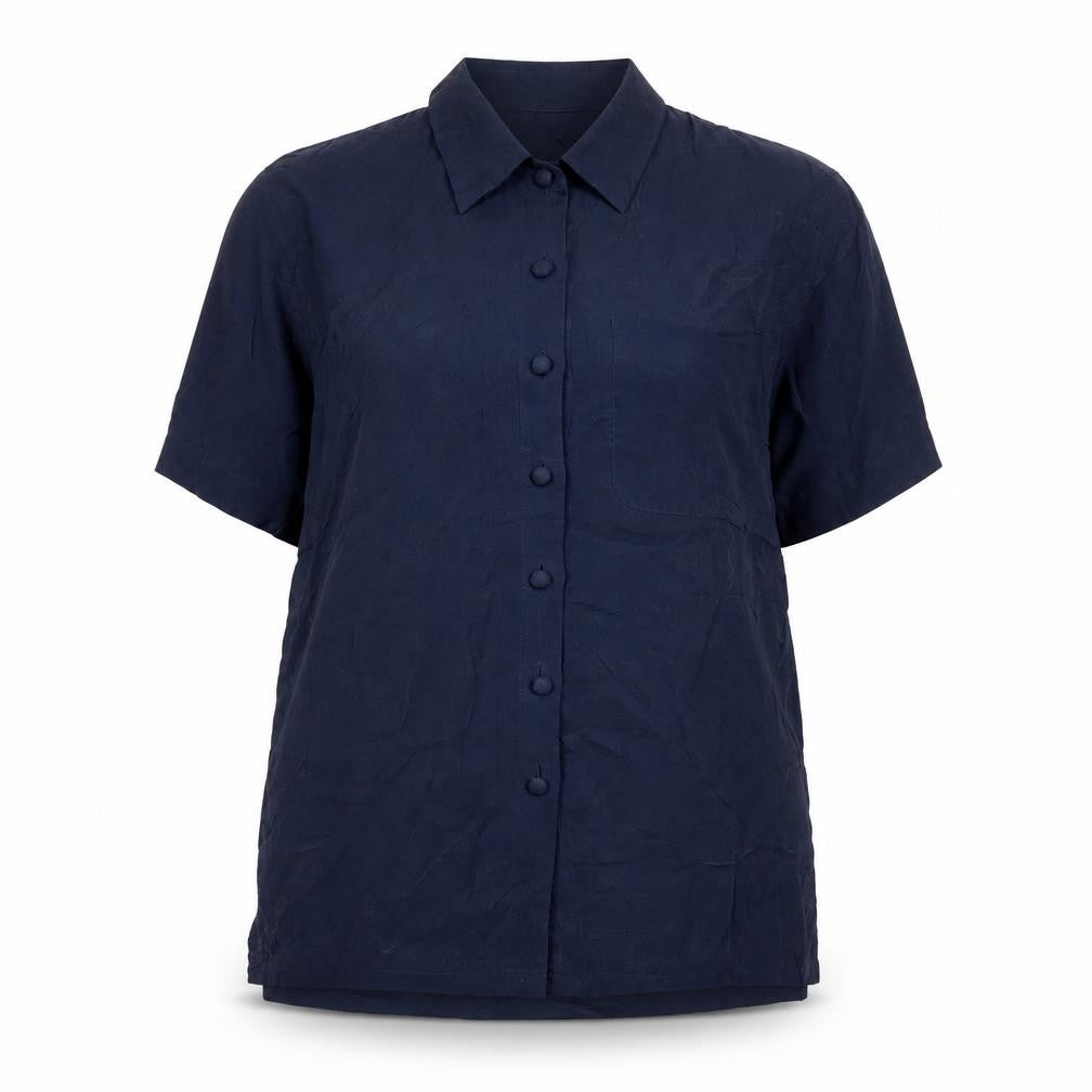 Marks and Spencer Women’s Blue Short Sleeve Button-Up Shirt Size 12