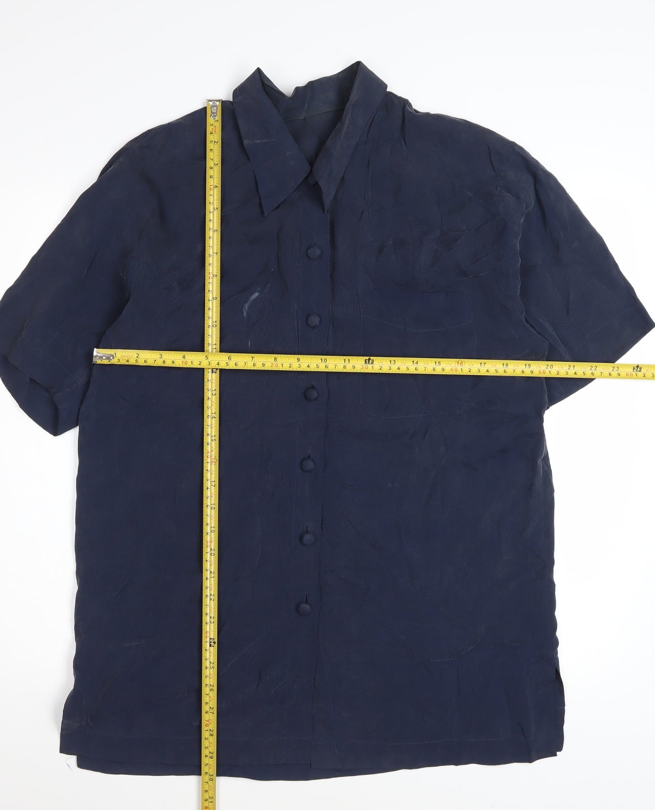 Marks and Spencer Women’s Blue Short Sleeve Button-Up Shirt Size 12