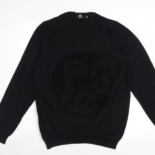 Paul Smith Men's Black Merino Wool V-Neck Pullover Jumper M