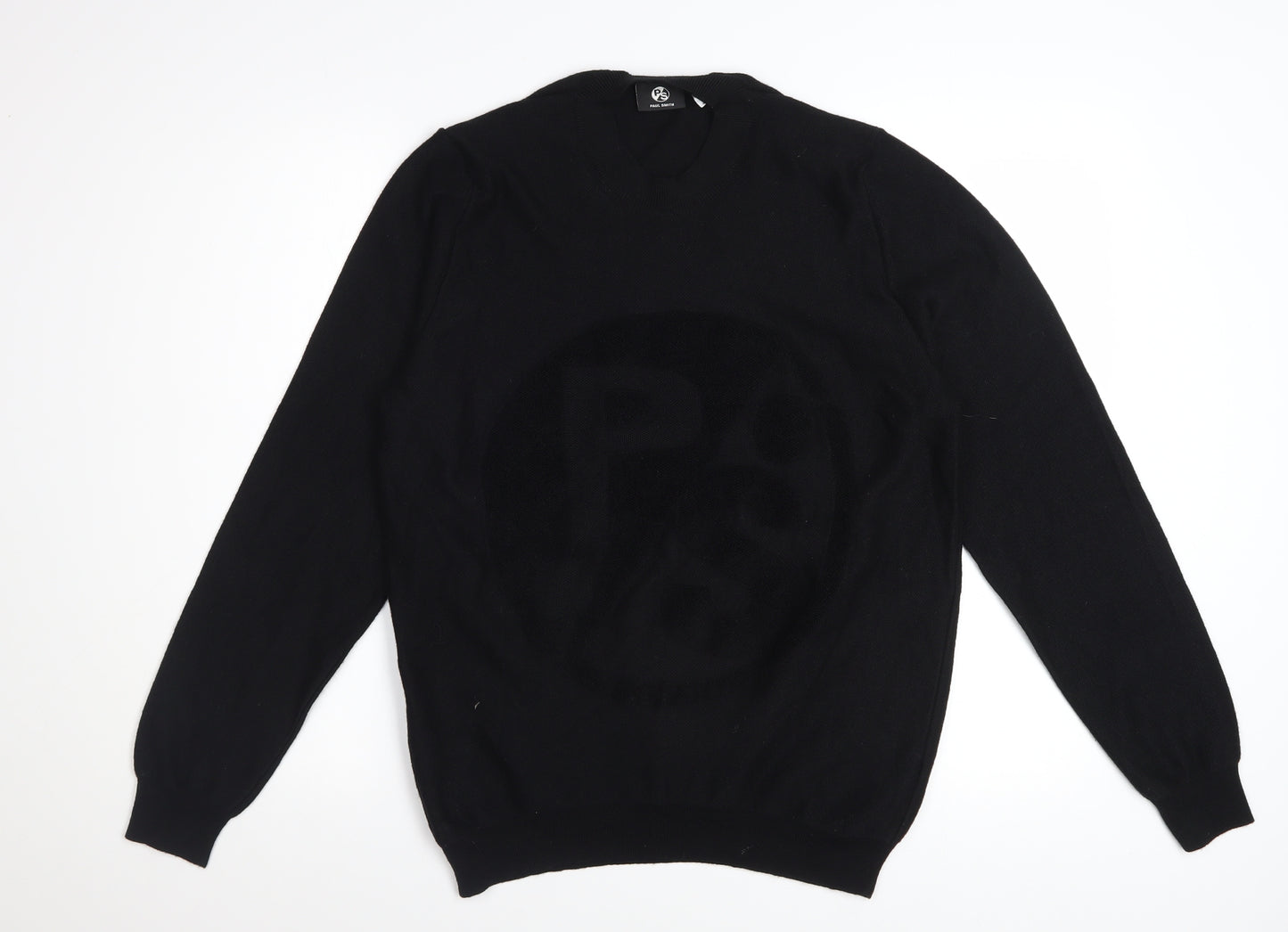 Paul Smith Men's Black Merino Wool V-Neck Pullover Jumper M