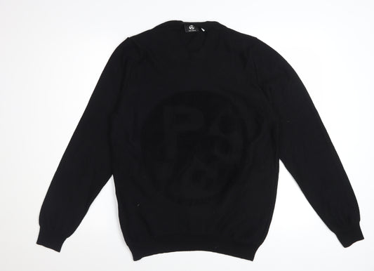 Paul Smith Men's Black Merino Wool V-Neck Pullover Jumper M