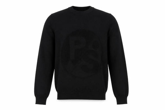 Front view of Paul Smith Men's Black Merino Wool V-Neck jumper M