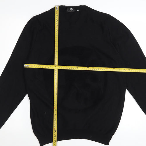 Paul Smith Men's Black Merino Wool V-Neck Pullover Jumper M