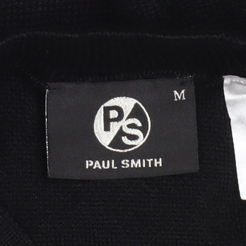 Paul Smith Men's Black Merino Wool V-Neck Pullover Jumper M
