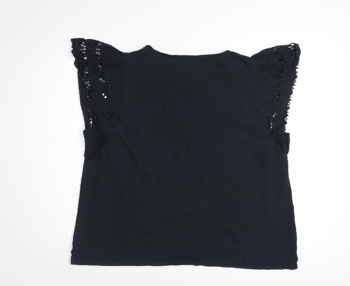 Marks and Spencer Women’s Black Embroidered Cotton Blouse Size 20