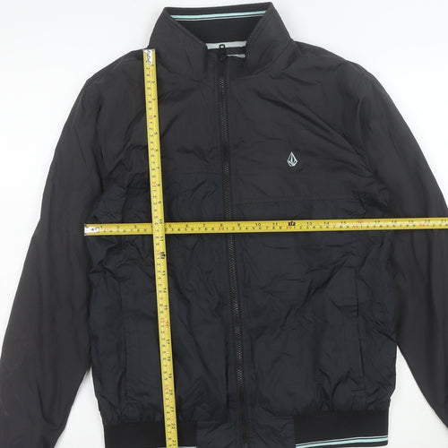 Volcom Men's Black Polyester Bomber Jacket Size S Lined Lightweight