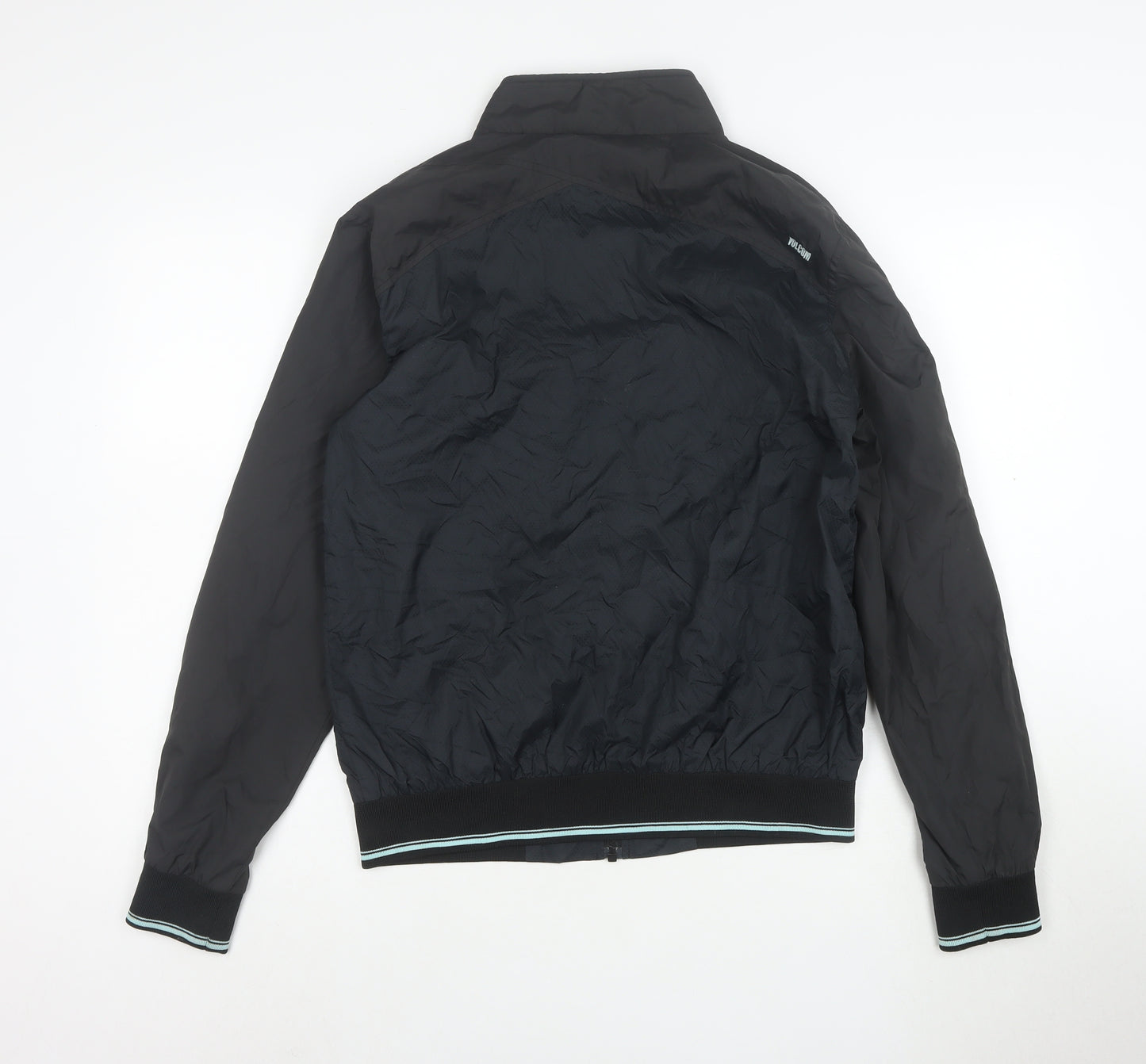 Volcom Men's Black Polyester Bomber Jacket Size S Lined Lightweight