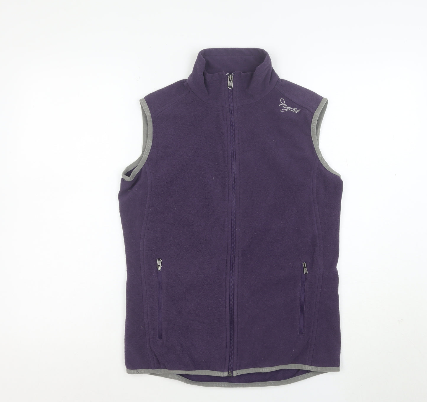 TOG24 Women Purple Fleece Waistcoat Size 10-12 Full Zip Outdoor Vest