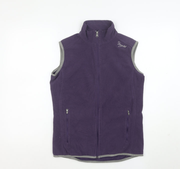TOG24 Women Purple Fleece Waistcoat Size 10-12 Full Zip Outdoor Vest