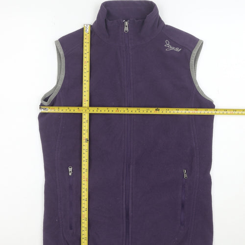 TOG24 Women Purple Fleece Waistcoat Size 10-12 Full Zip Outdoor Vest