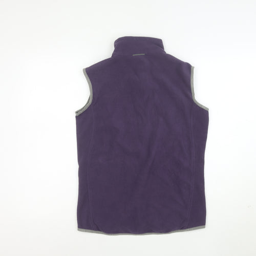 TOG24 Women Purple Fleece Waistcoat Size 10-12 Full Zip Outdoor Vest