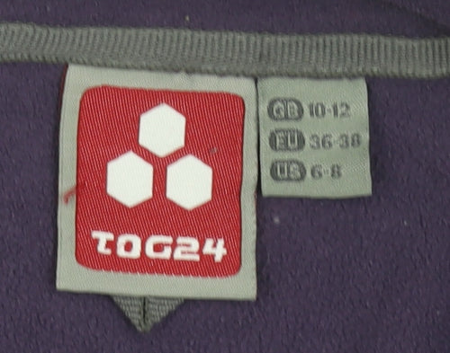 TOG24 Women Purple Fleece Waistcoat Size 10-12 Full Zip Outdoor Vest