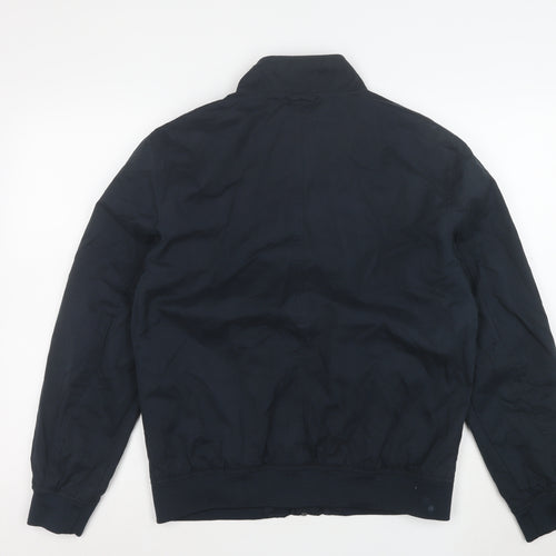 Next Men's Navy Blue Bomber Jacket Size M Full Zip Cotton Blend