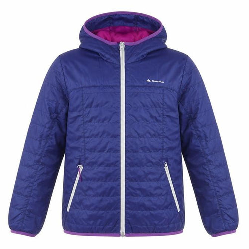 Quechua Girls Blue Hooded Puffer Jacket 10 Years Lightweight Winter Coat