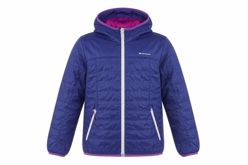 Quechua Girls Blue Hooded Puffer Jacket 10 Years Lightweight Winter Coat