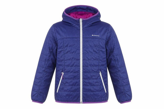 Quechua Girls Blue Hooded Puffer Jacket 10 Years Lightweight Winter Coat