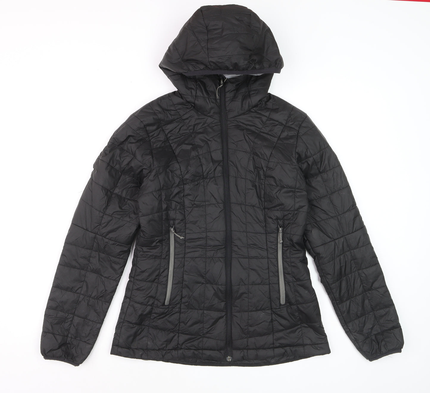 Decathlon Men's Black Hooded Puffer Jacket Size M 40in