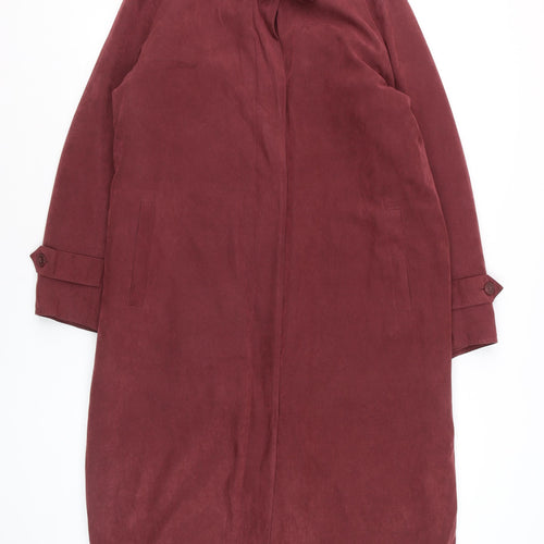 Four Seasons Women’s Red Suede Long Overcoat M Classic Style