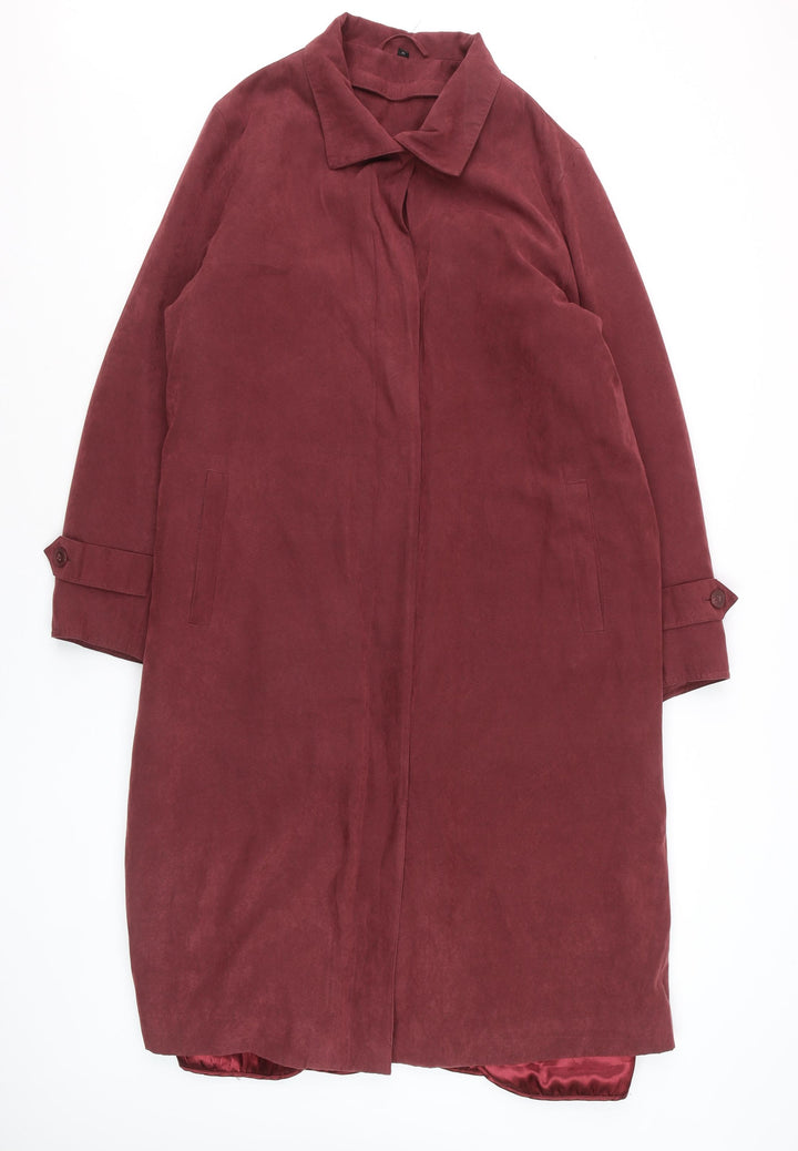 Four Seasons Women’s Red Suede Long Overcoat M Classic Style