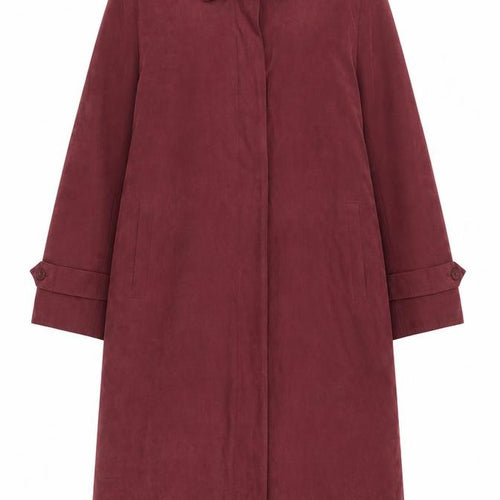 Four Seasons Women’s Red Suede Long Overcoat M Classic Style