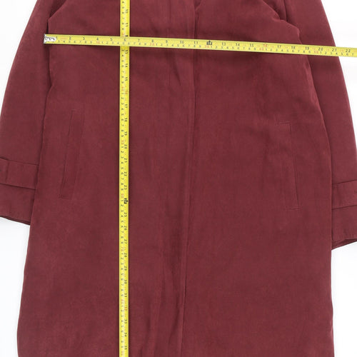 Four Seasons Women’s Red Suede Long Overcoat M Classic Style