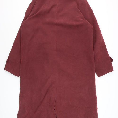 Four Seasons Women’s Red Suede Long Overcoat M Classic Style