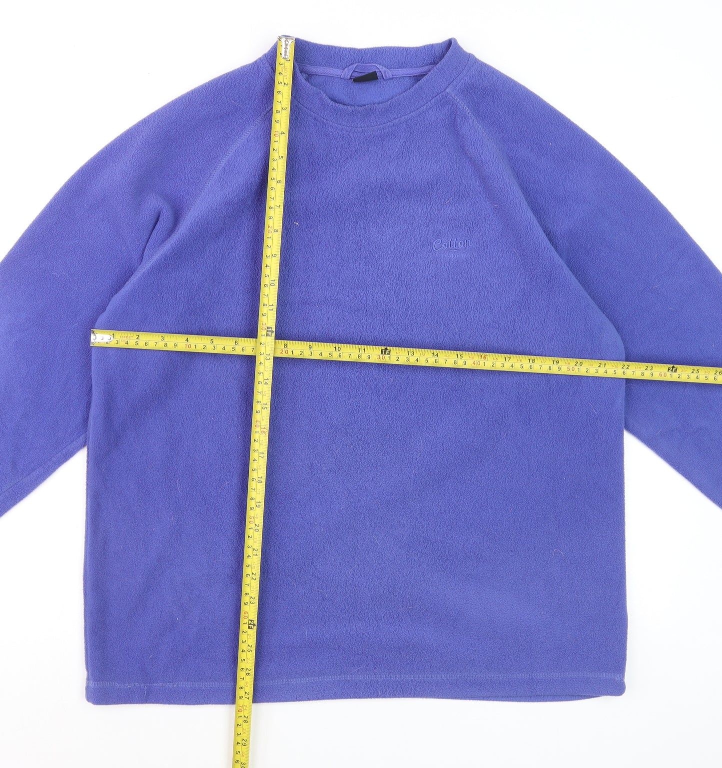 Cotton Traders Men's Purple Fleece Pullover Sweatshirt Size L