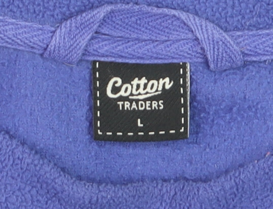 Cotton Traders Men's Purple Fleece Pullover Sweatshirt Size L
