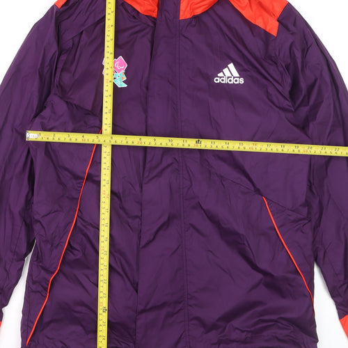 Adidas Women's Purple Waterproof London 2012 Hooded Jacket Size M